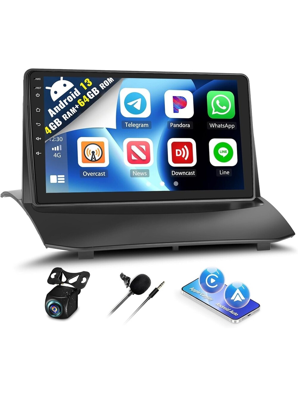 Touchscreen 9" Car Stereo Radio 2009-14 Ford Fiesta Apple Carplay Android 4g+64g